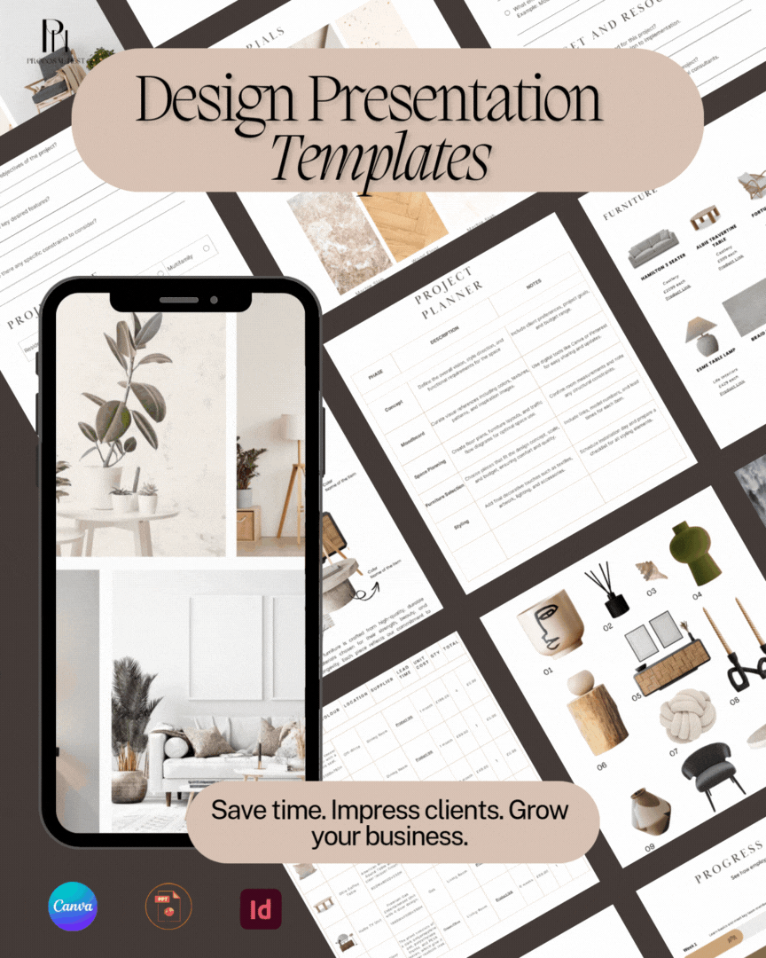 Profesionnal interior design template presentation - proposal nest