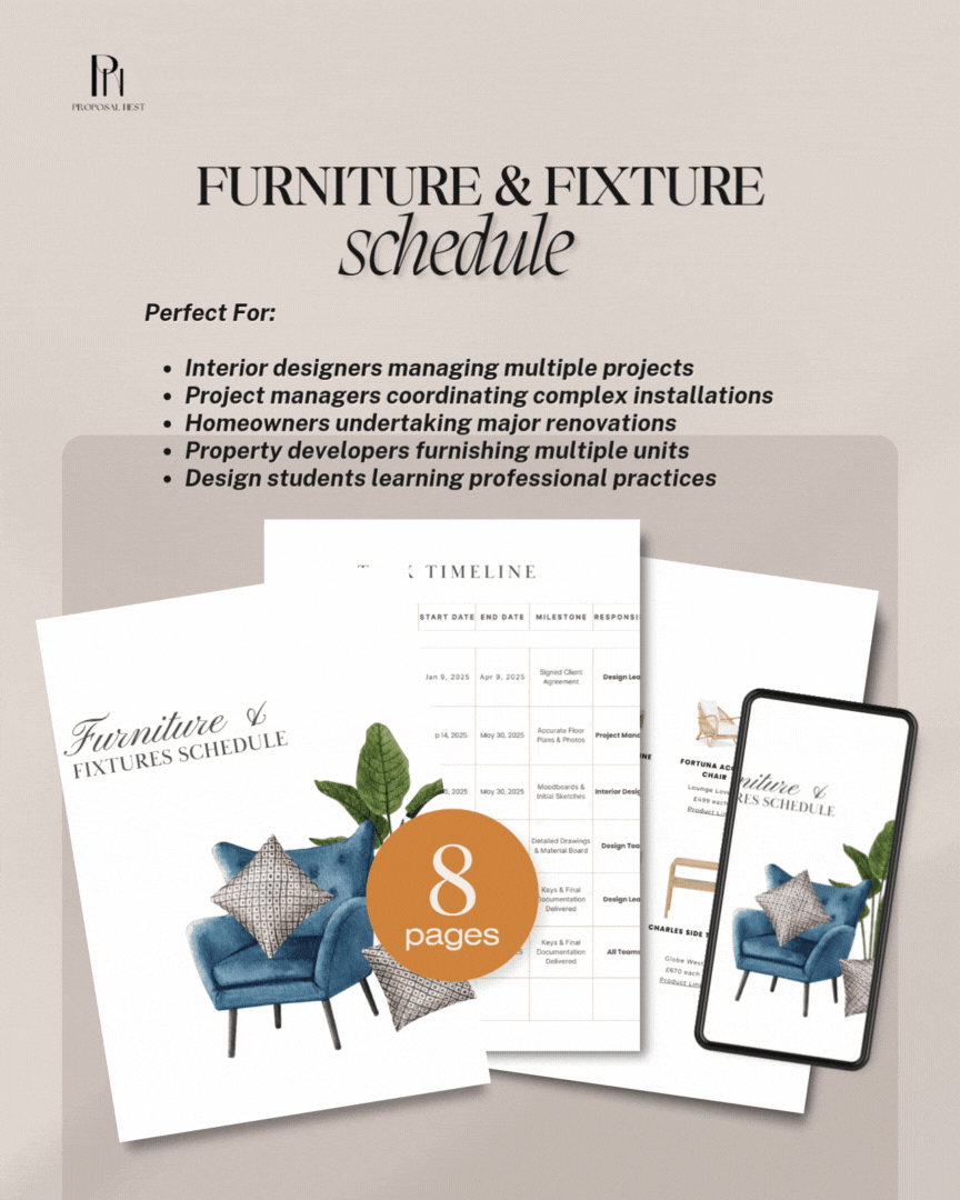 Professional Furniture and Fixtures Schedules